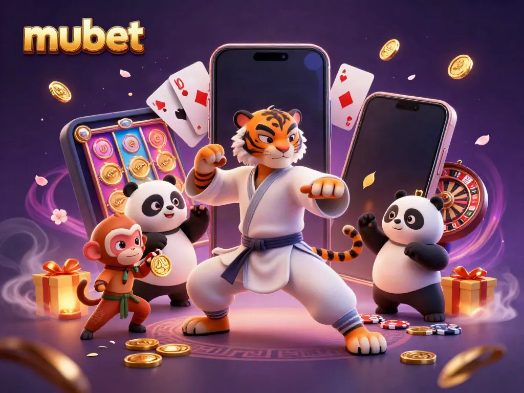 Experience the thrill of mubet gaming with a vibrant 3D illustration showcasing casino elements and playful characters.