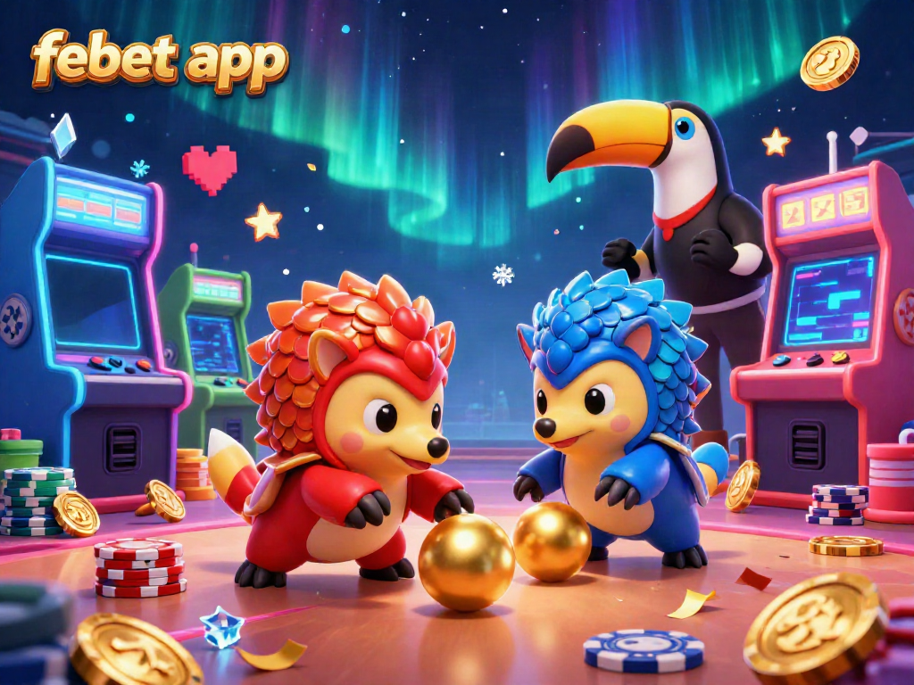 Experience thrilling gameplay with the febet app as pangolins compete in a vibrant casino scene.