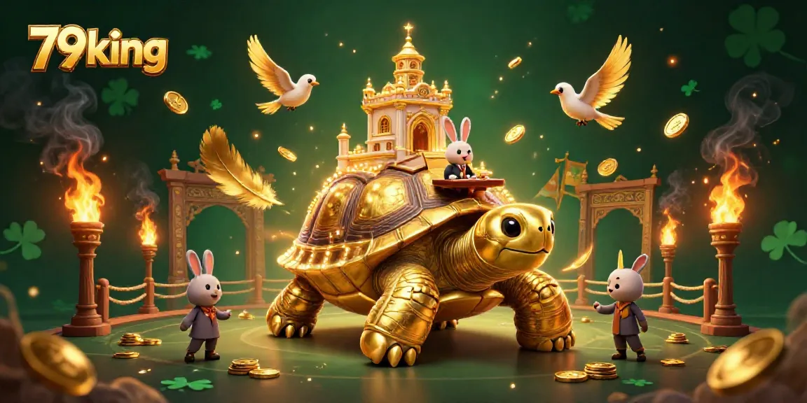 Experience vibrant 79king casino excitement with golden coins and a dealer against an enchanting backdrop.