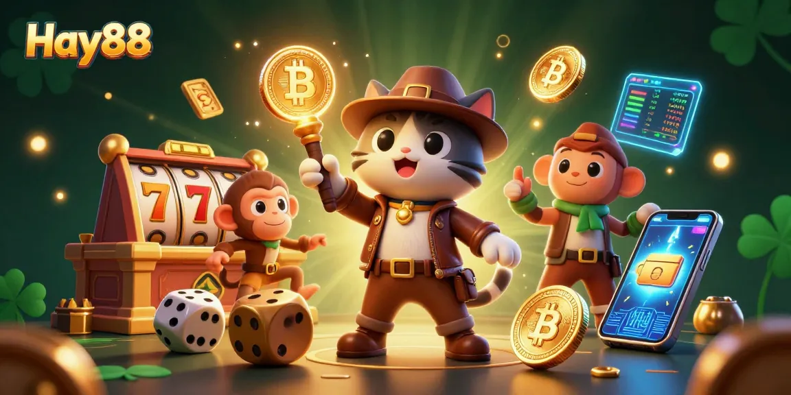 Engage in thrilling gameplay with Hay88 as a cat archaeologist uncovers casino treasures.