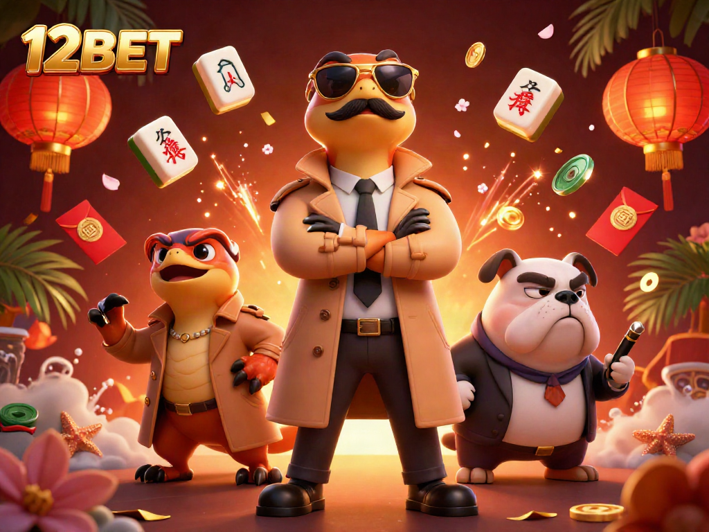Engage with 12BET's thrilling VIP casino experience in this vibrant 3D illustration.