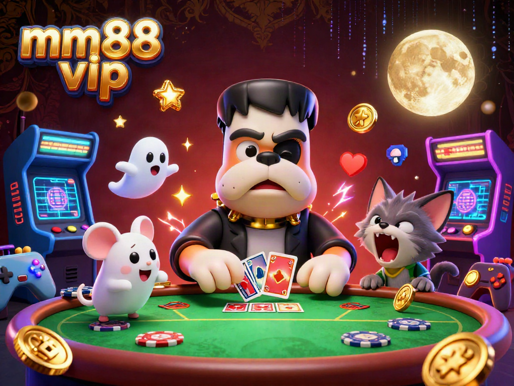 Play exciting games at mm88 vip with a Frankenstein bulldog dealer and ghostly mouse at the casino