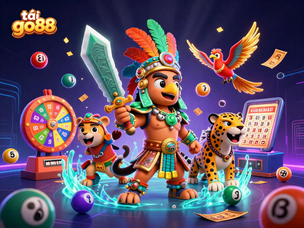 Engage with the exciting gameplay of tải go88’s lottery theme, featuring colorful elements and dynamic characters.