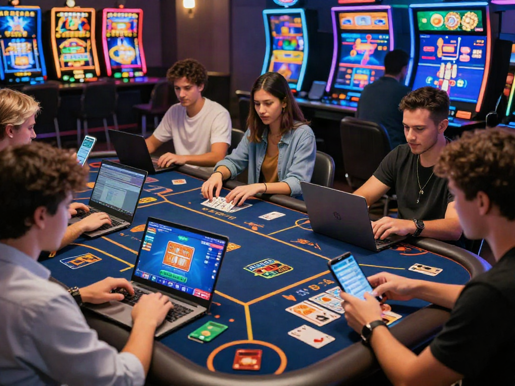Engaged players at casinos that accept credit cards showcasing modern online gaming.